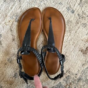 Gianni Bini Black Braided Sandals